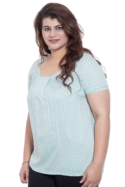 Polka Dot Pastel Green Top