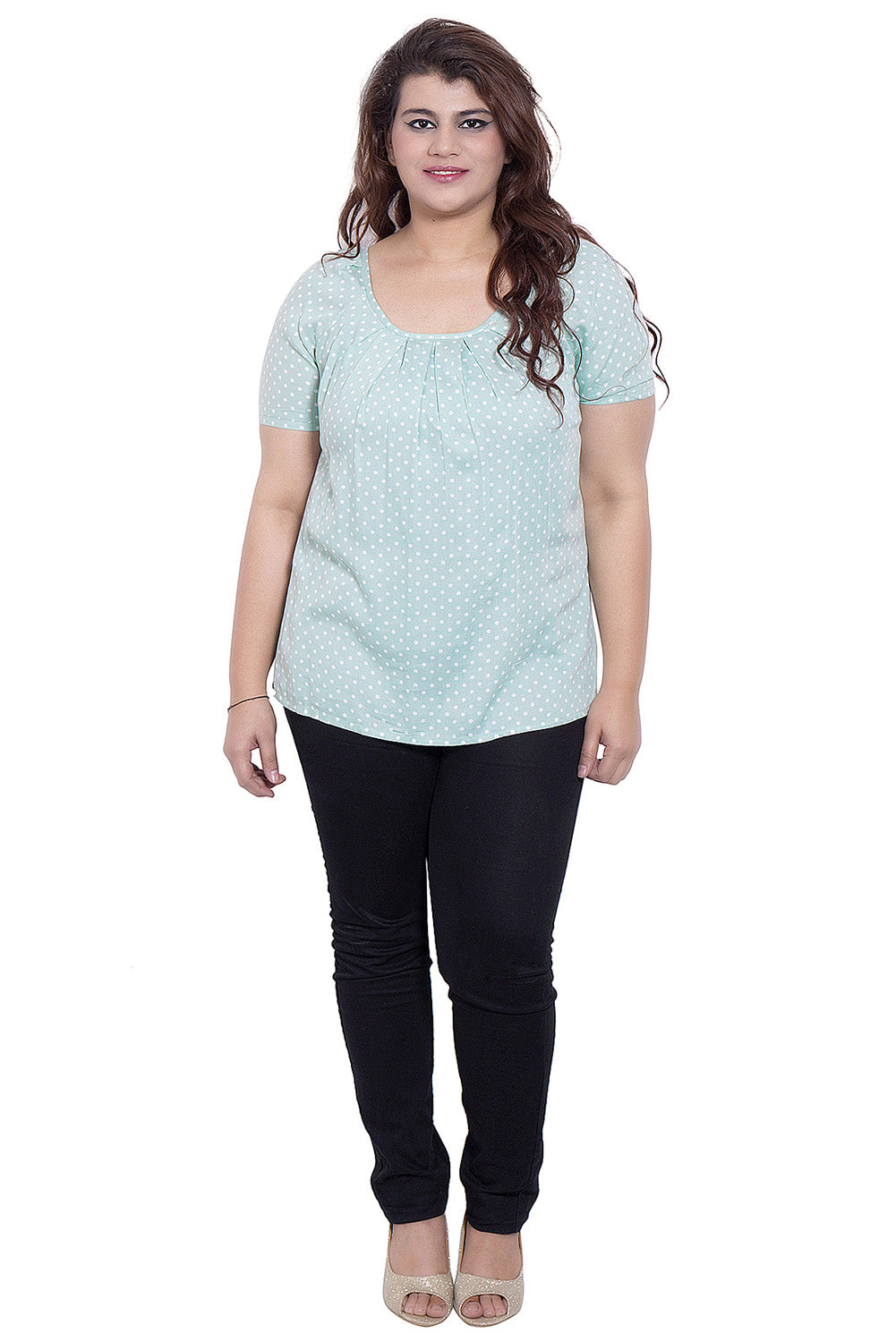 Polka Dot Pastel Green Top