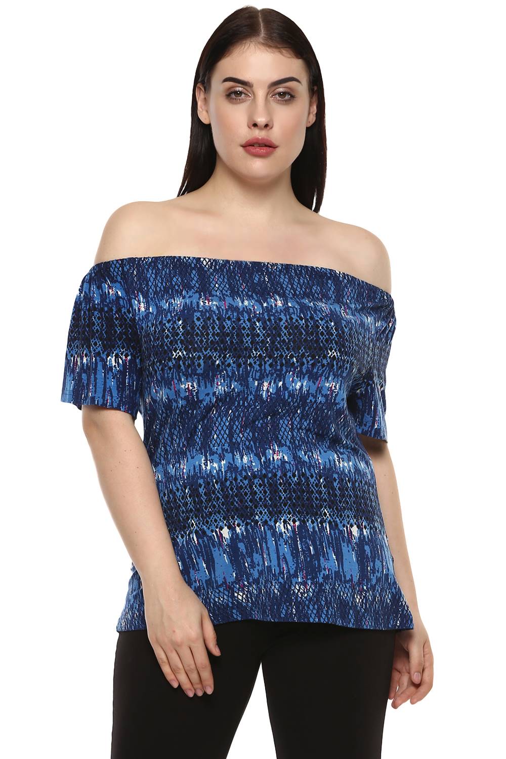 Blue Bardot Top