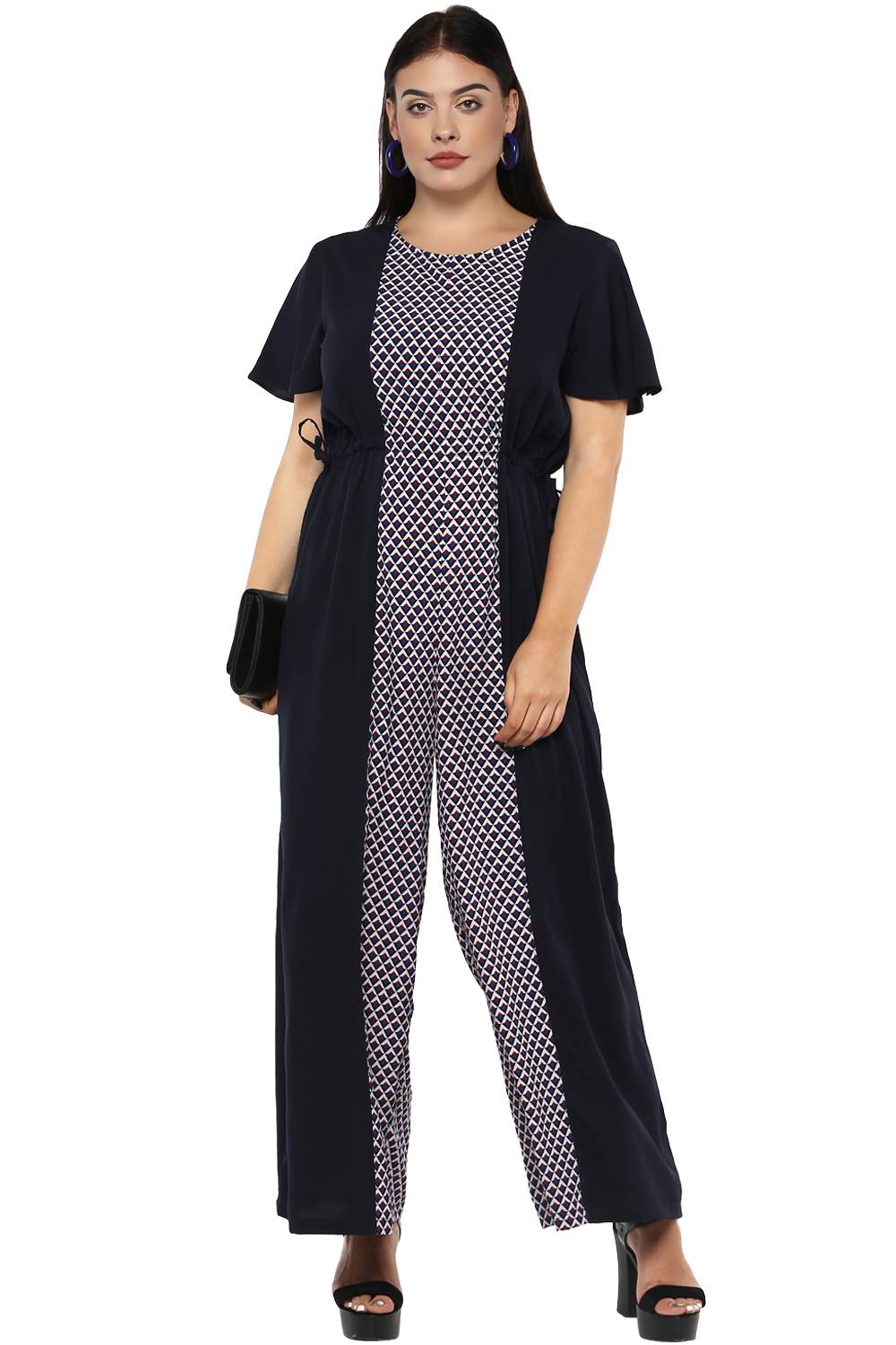 Blue Printed Jumpsuit