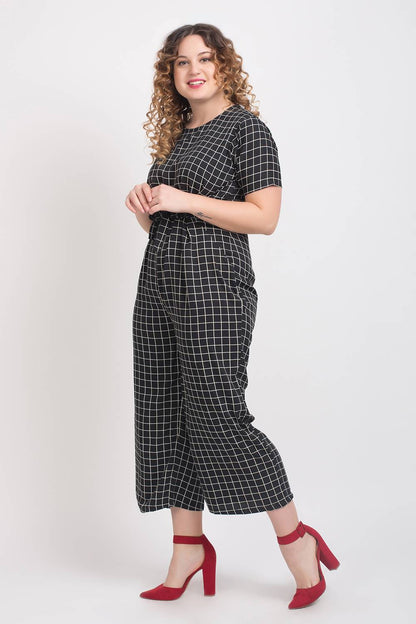 Black And White Check Jumpsuit