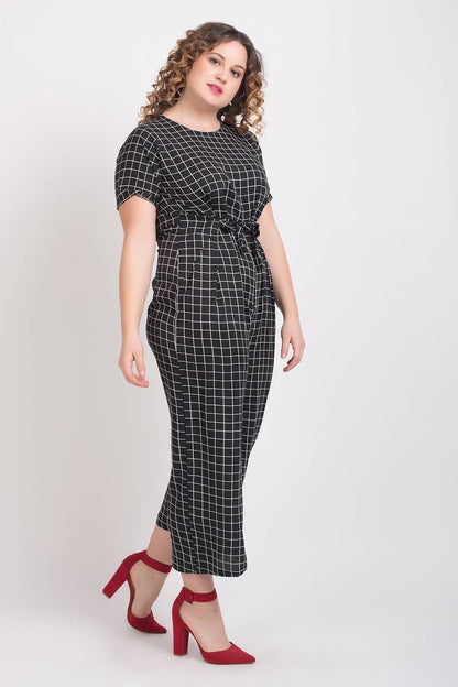 Black And White Check Jumpsuit