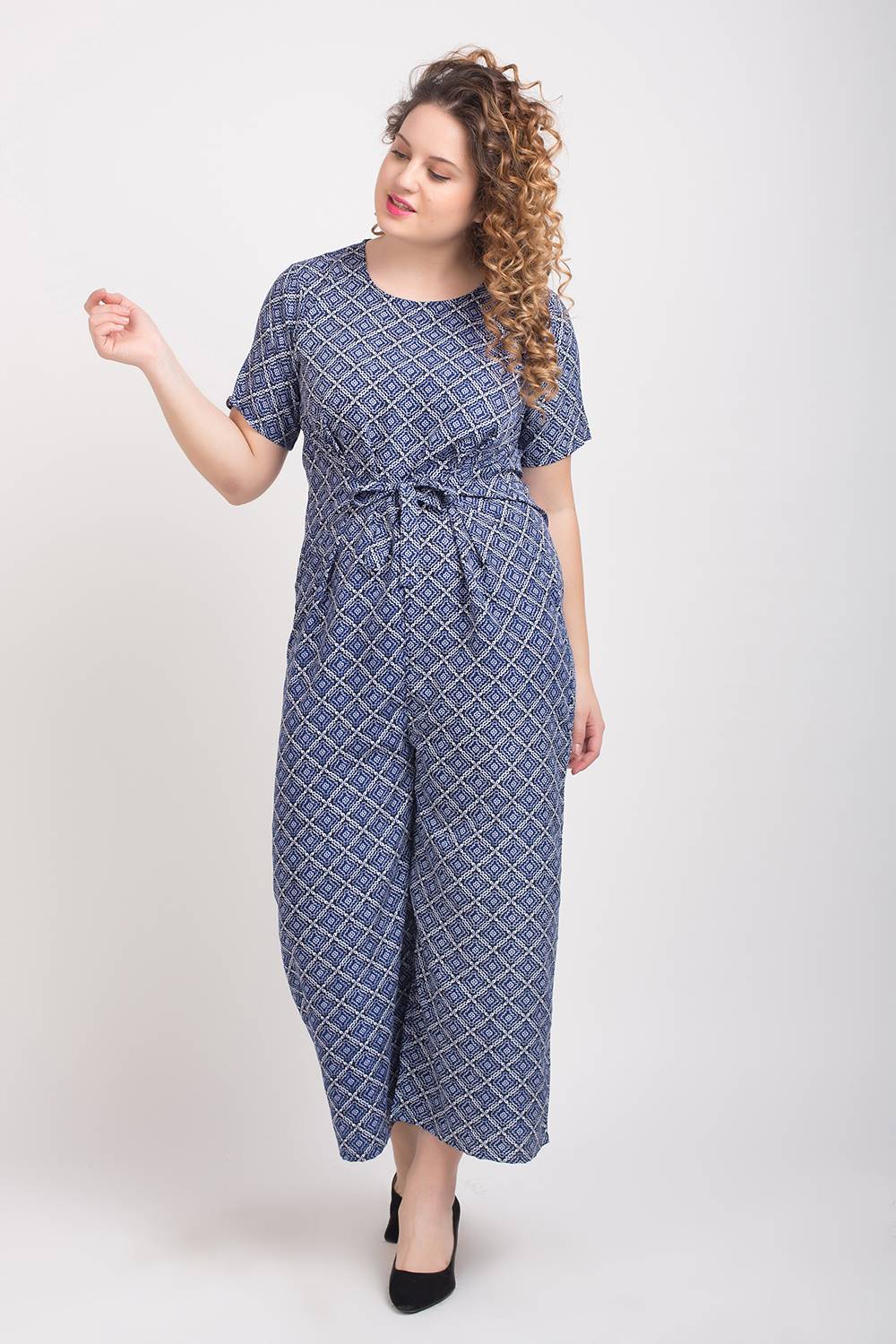 Blue Printed Jumpsuit3