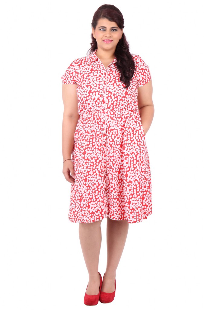 Red Polka Dot Fit &amp; Flare Dress