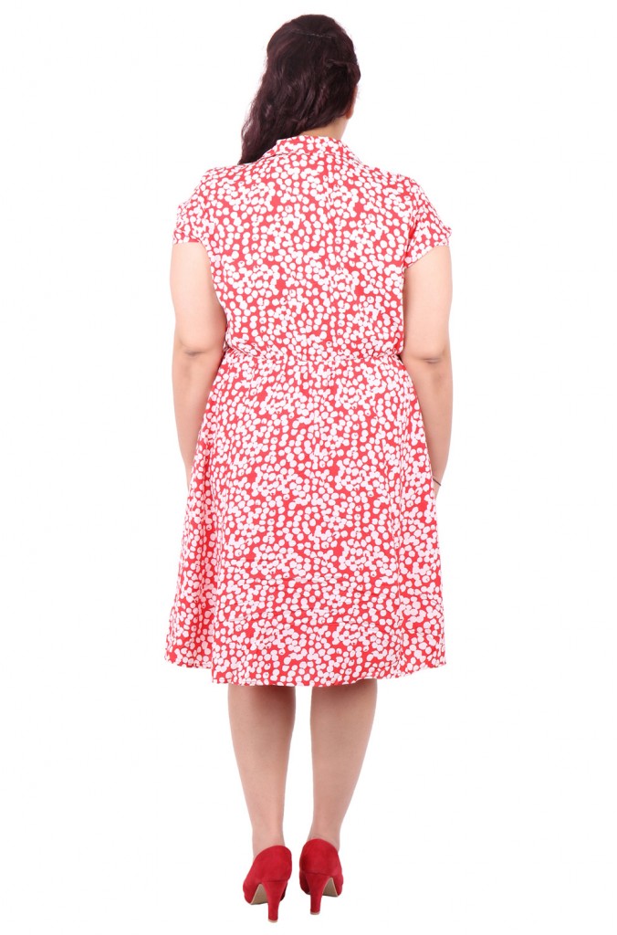 Red Polka Dot Fit &amp; Flare Dress