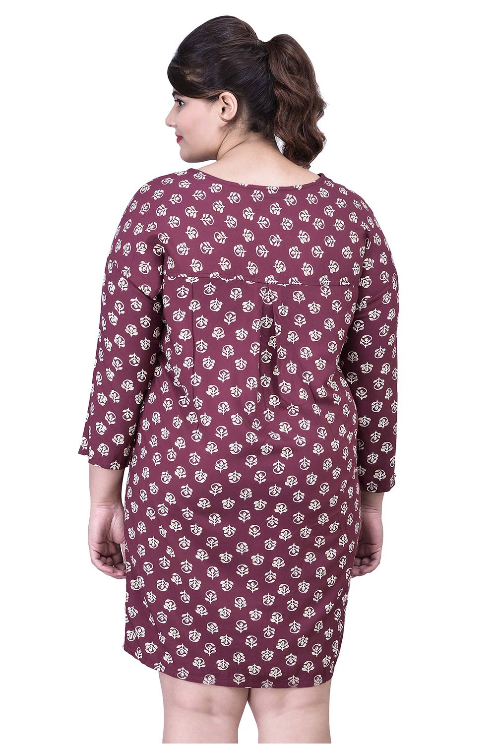 Maroon Printed Rayon Tunic