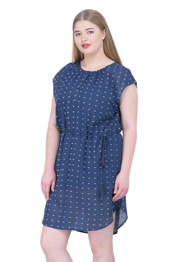 Plus Size Dark Blue Sun Dress