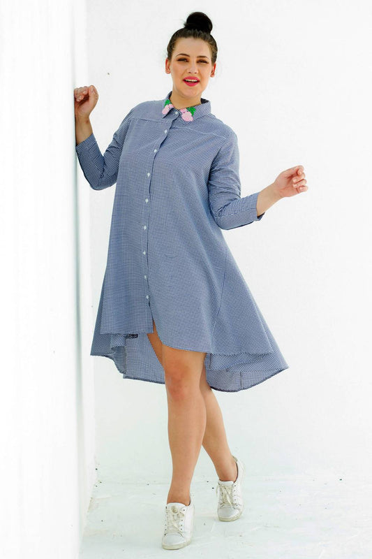 plus_size_gingham_high_low_shirt_dress_lastinch_western_clothing_brand