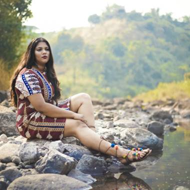 Maroon Geometric Shift Dress