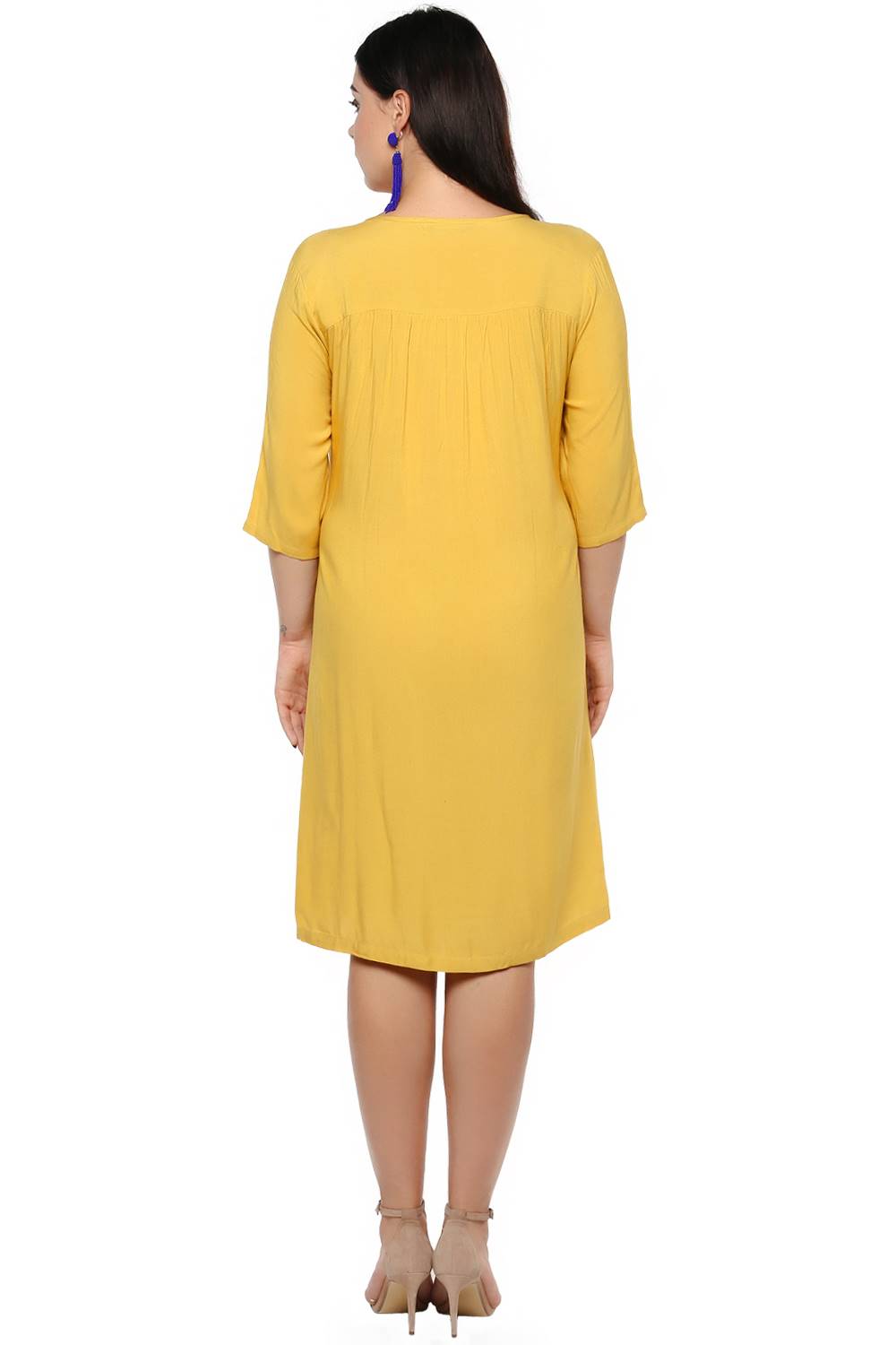 Mustard Pleated Dress