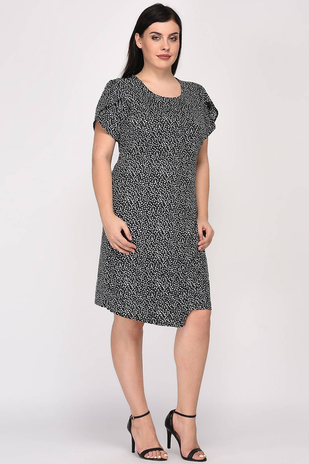 Polka Dot Asymmetric Dress