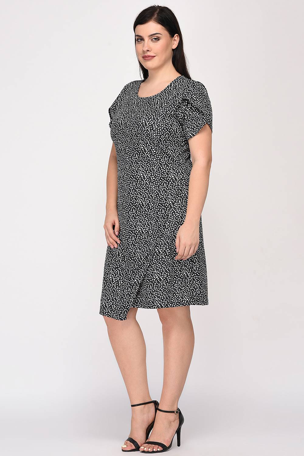 Polka Dot Asymmetric Dress