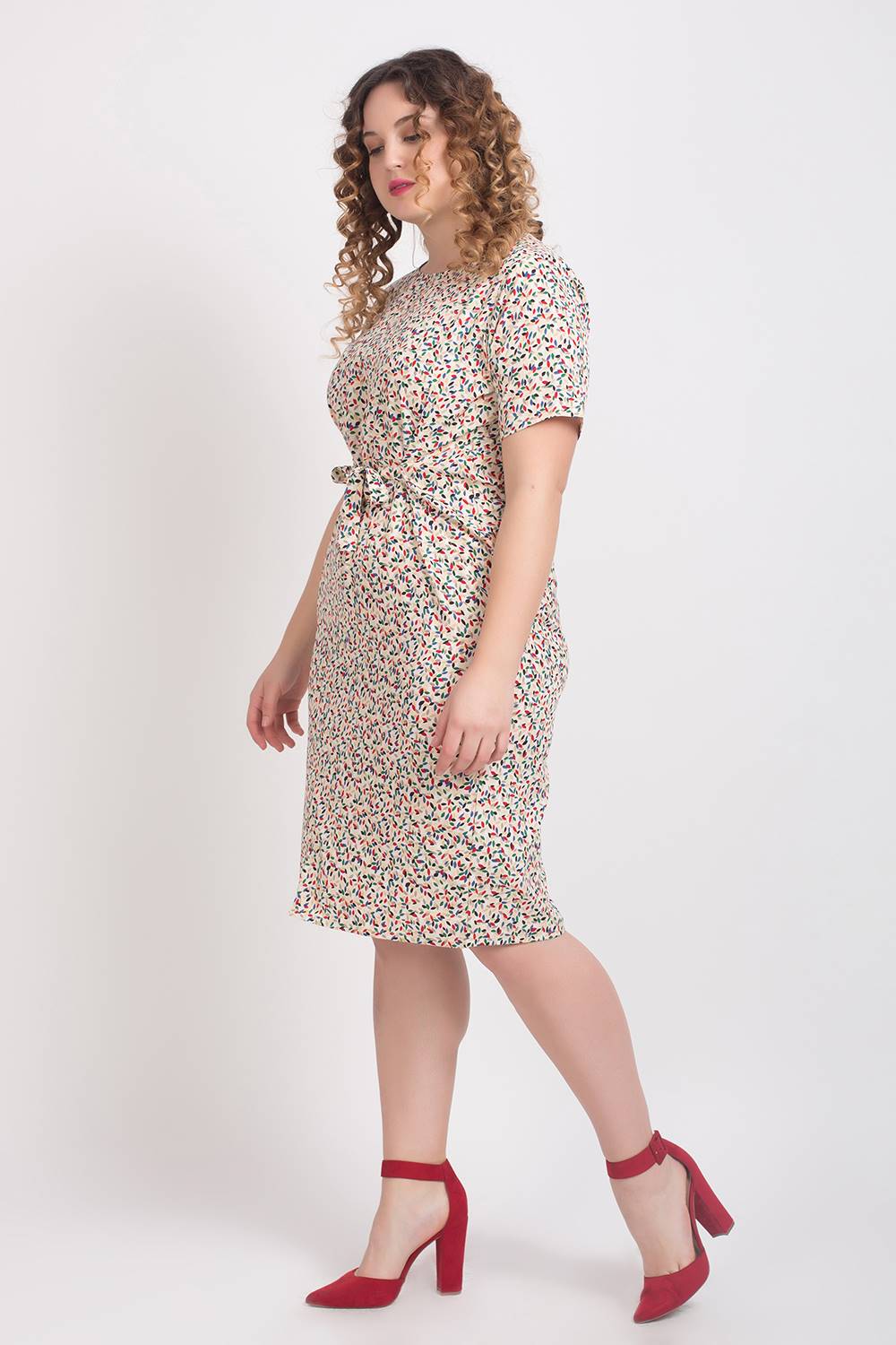 Floral Print Front Knot Dress