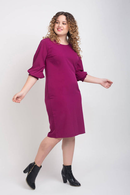 Puff Sleeve Shift Dress4