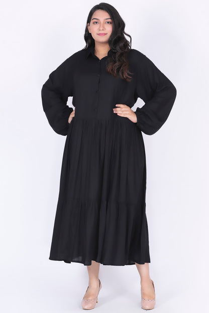 Black Tiered Maxi Dress