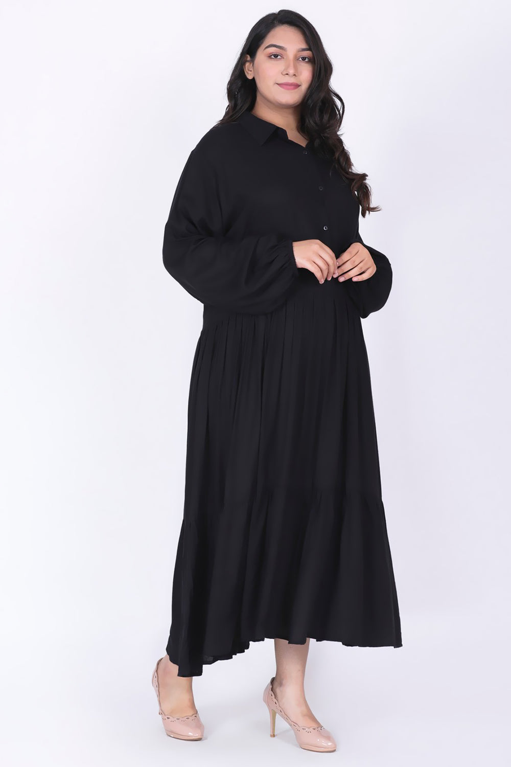 Black Tiered Maxi Dress