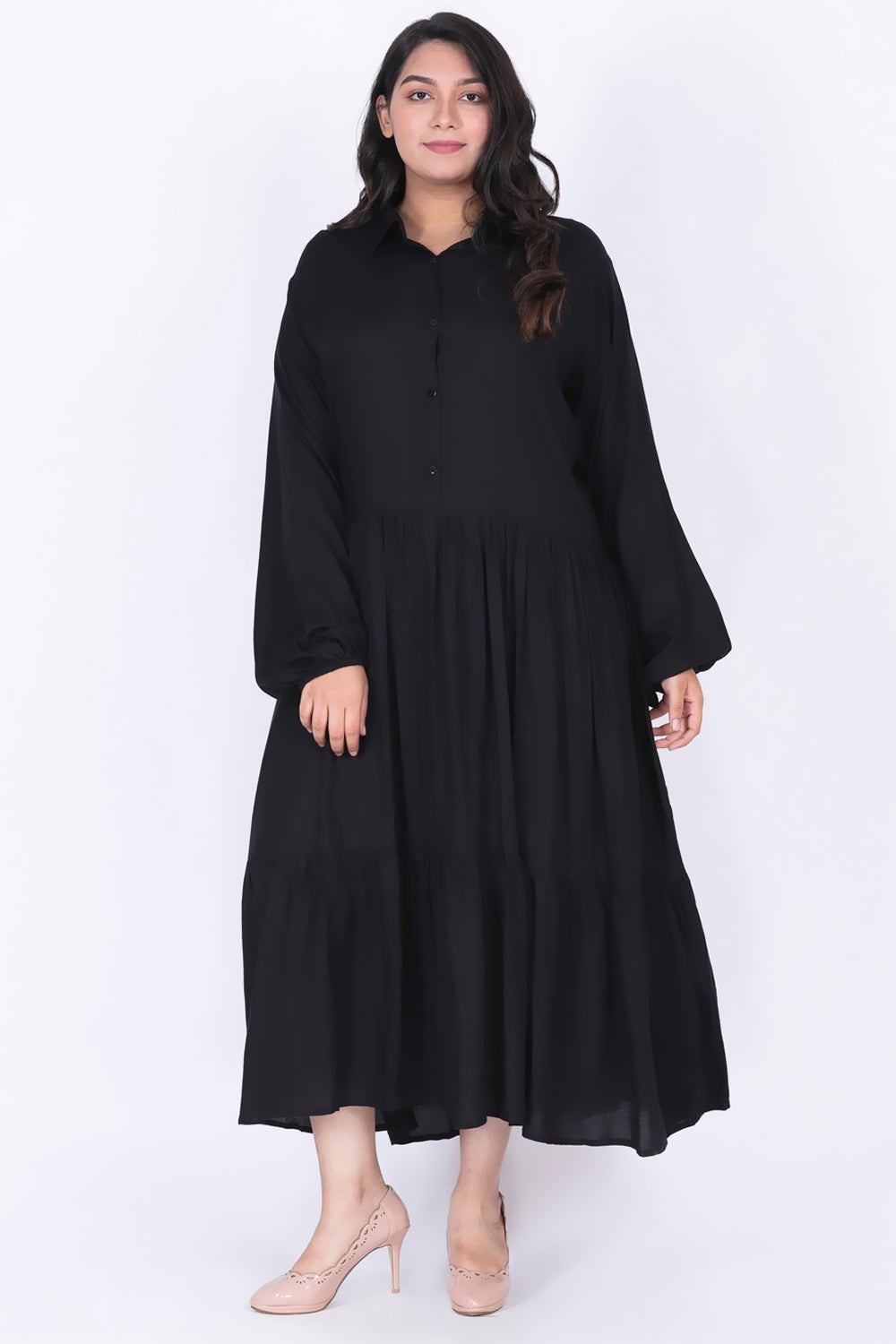 Black Tiered Maxi Dress