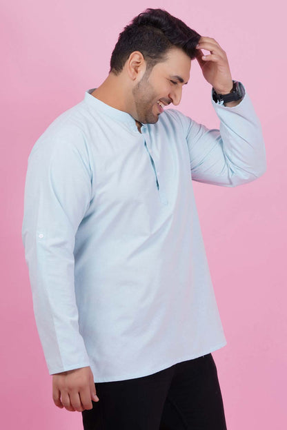 Men Breeze Blue Short Kurta