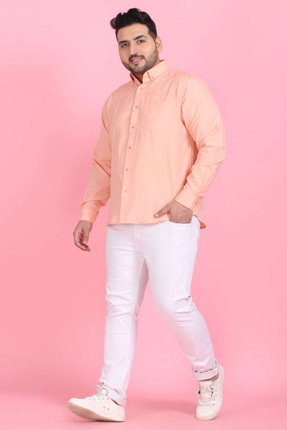 Men's Orange Linen Shirt