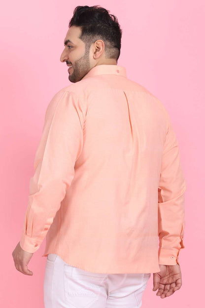 Men's Orange Linen Shirt