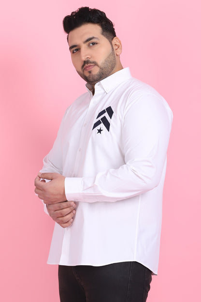 Men's Arrow Embroidery White Shirt