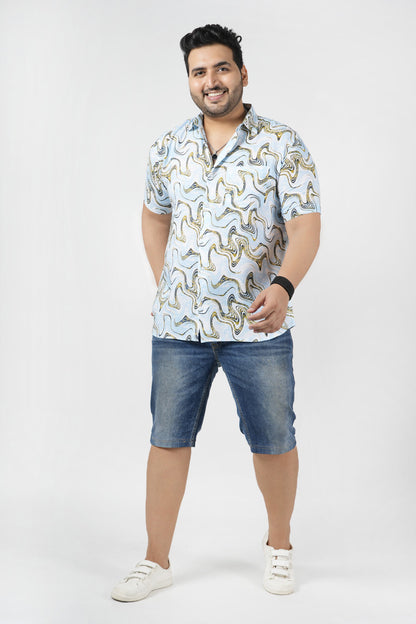 Marble Print Men Half Sleeve Shirt