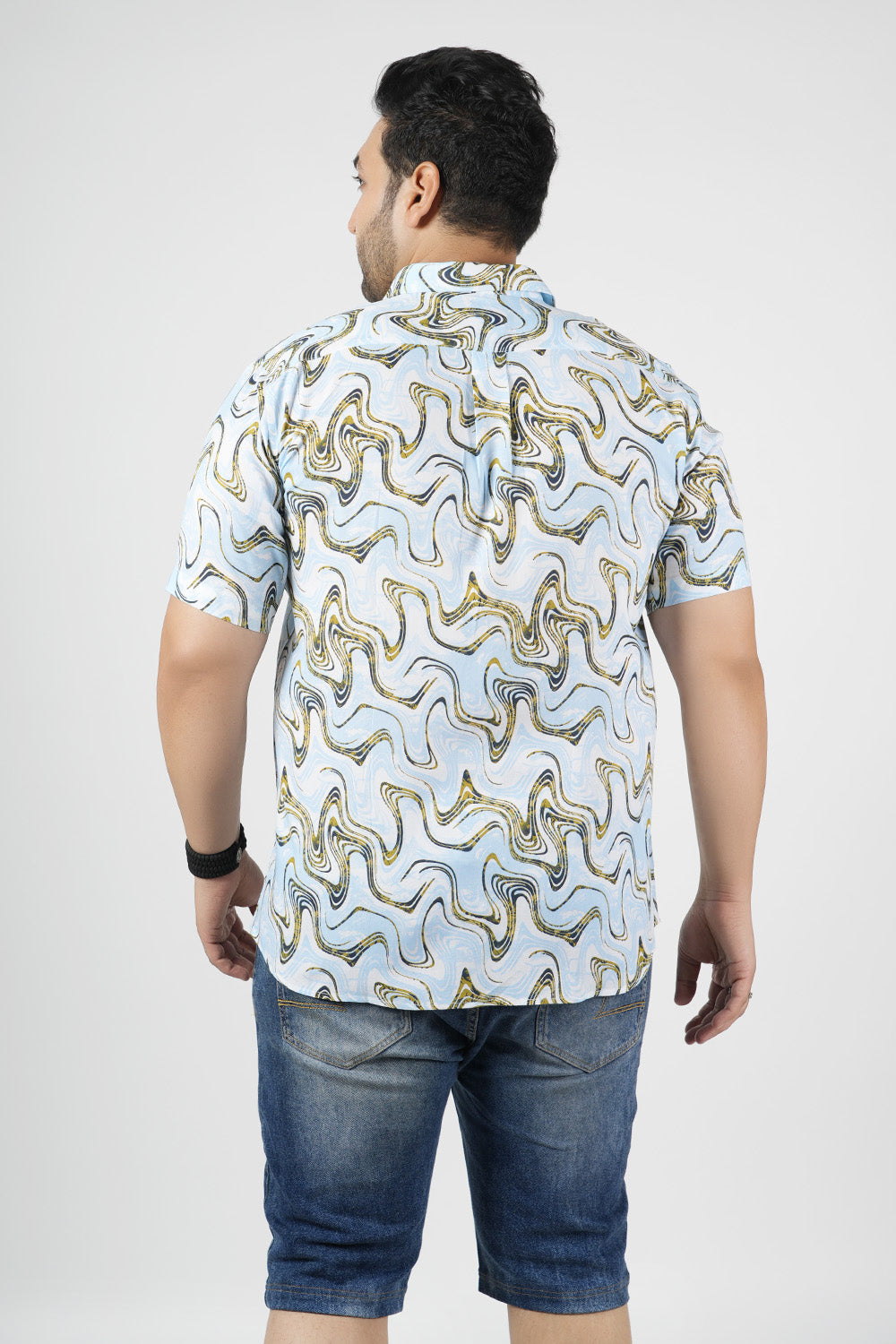 Marble Print Men Half Sleeve Shirt