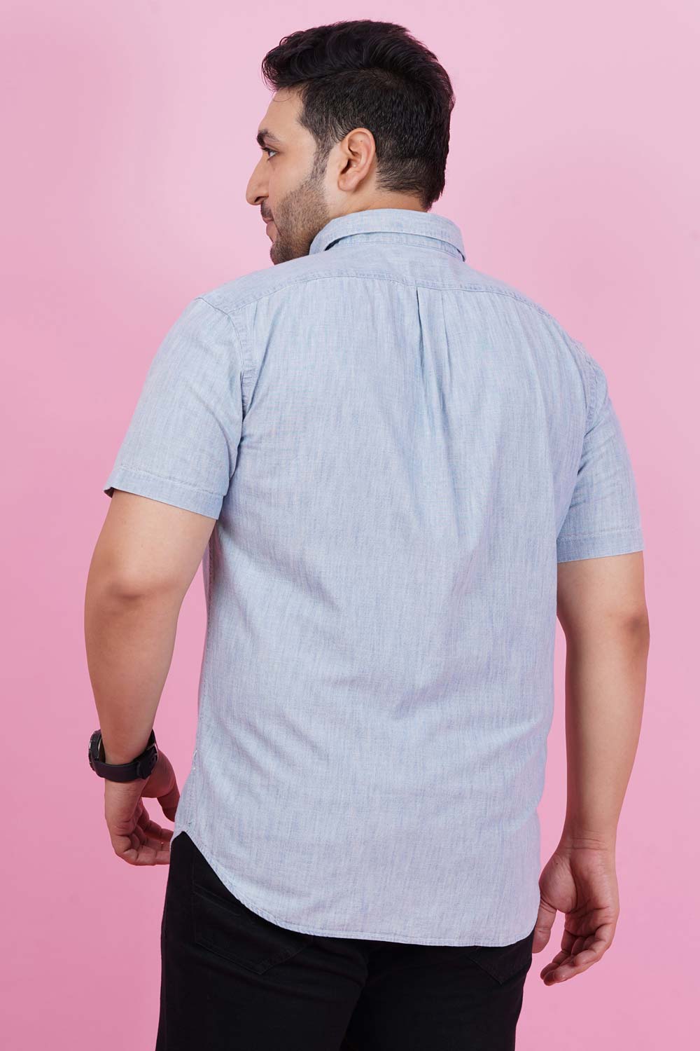 Men Denim Light Blue Casual Shirt