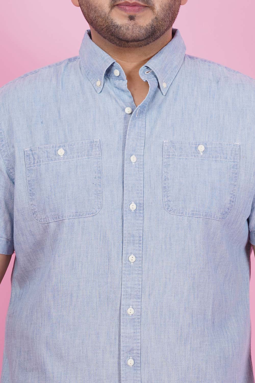 Men Denim Light Blue Casual Shirt