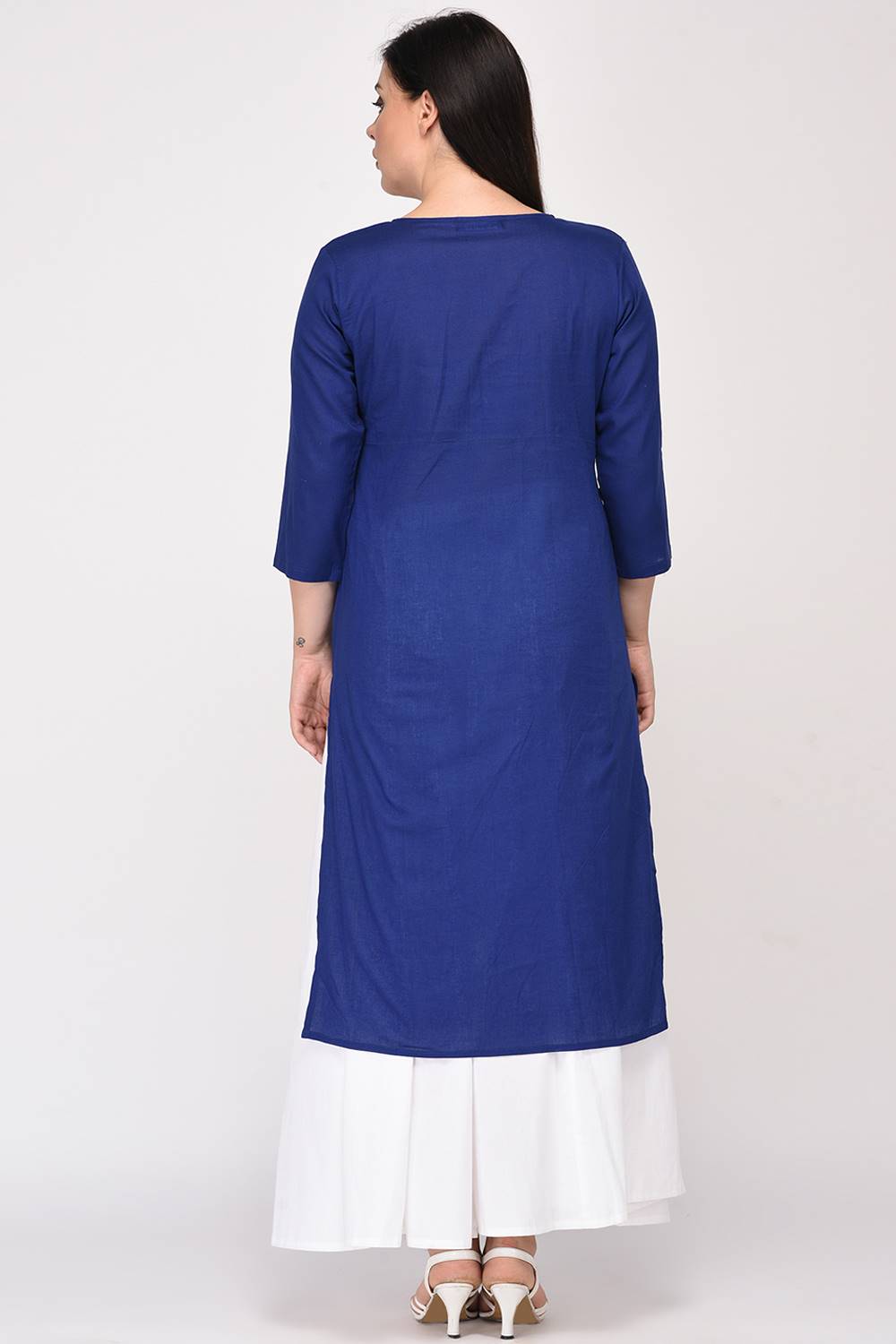 Blue Printed Yoke Kurti