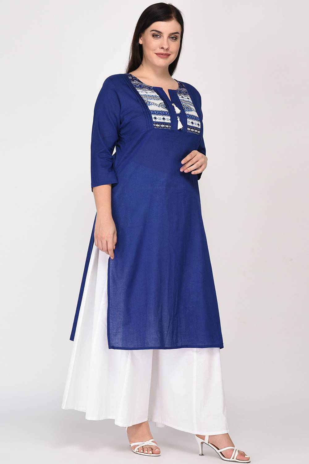 Blue Printed Yoke Kurti