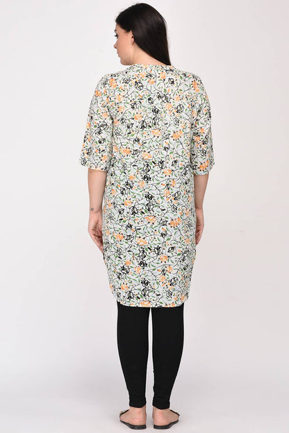 Dobby Weave Printed Short Kurti