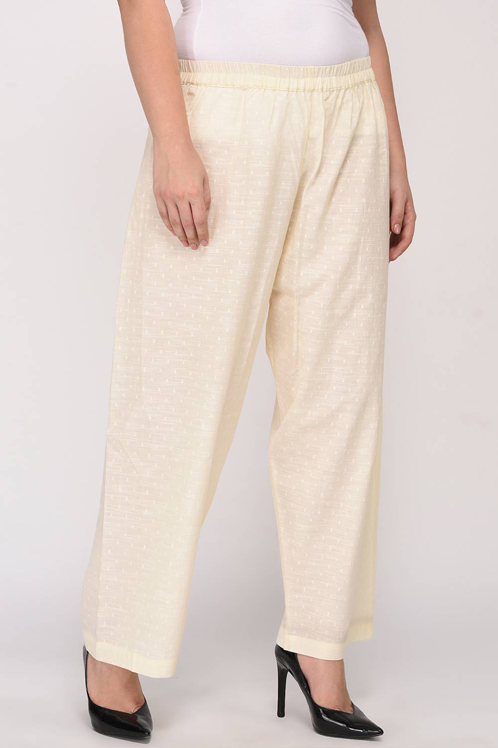 Cream Dobby Weave Pant