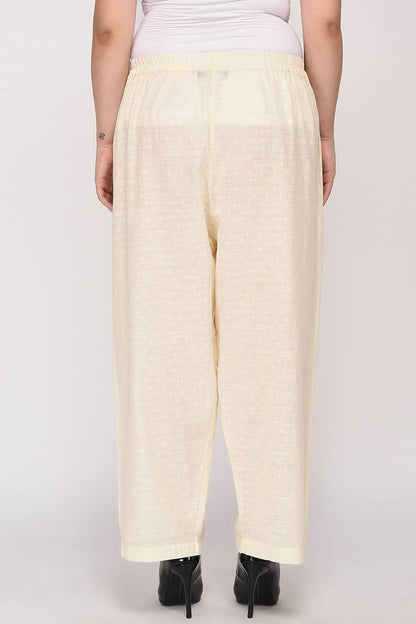 Cream Dobby Weave Pant