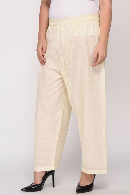 Cream Dobby Weave Pant