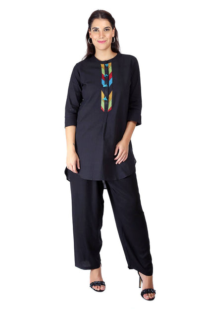 Black Handloom Cotton Short Kurti45