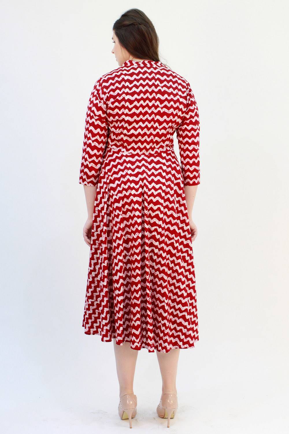 Zig Zag Printed Shirt Dress