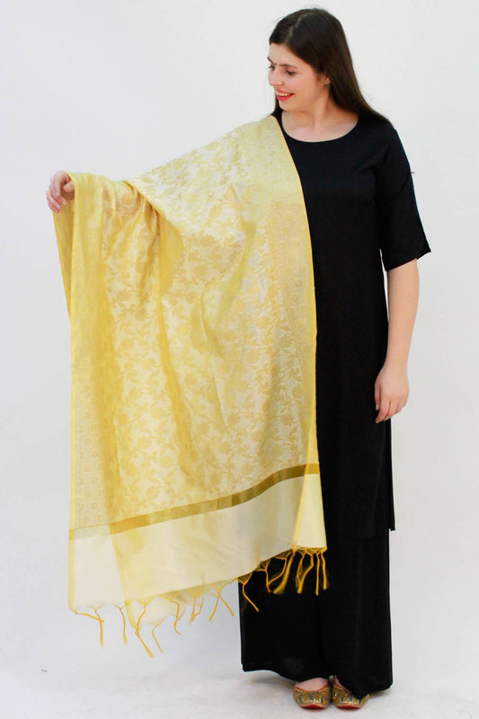 Cream Brocade Dupatta