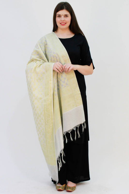 White Brocade Dupatta