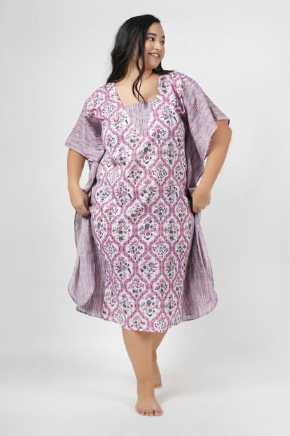 Floss Floral Print Kaftan Maxi Night Dress