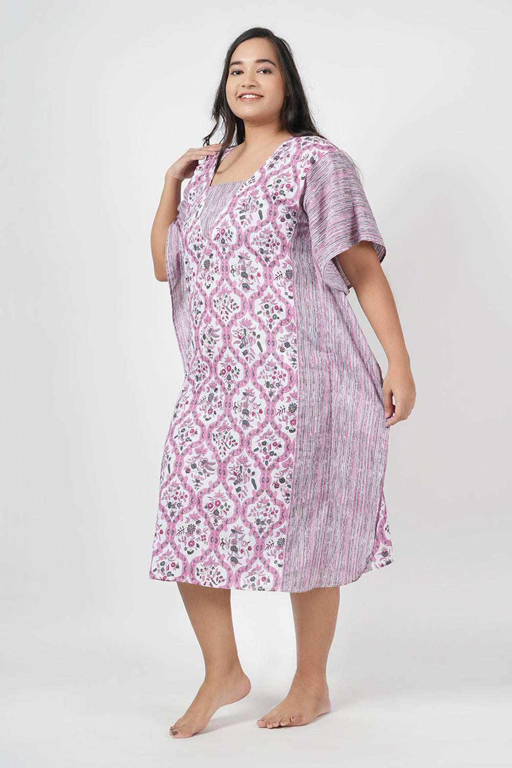 Floss Floral Print Kaftan Maxi Night Dress