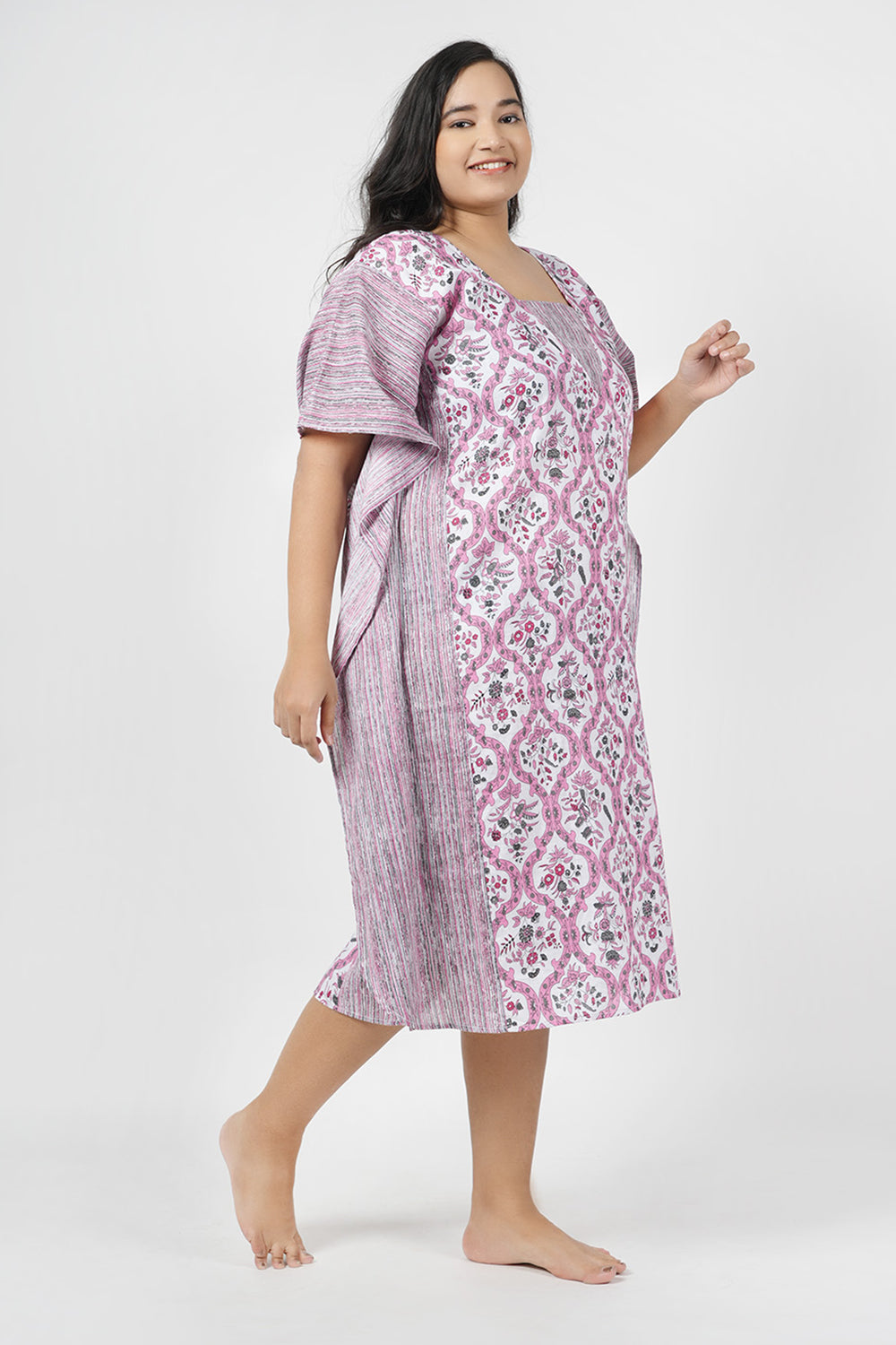 Floss Floral Print Kaftan Maxi Night Dress