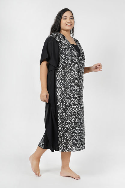 Raven Black Kaftan Maxi Night Dress