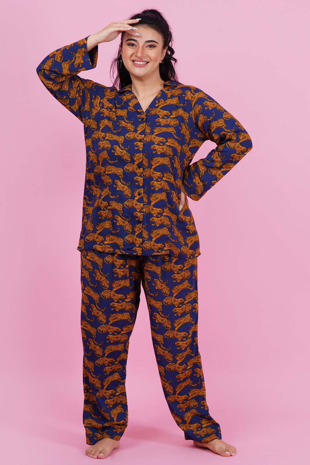 Lady Leopard Print Nightsuit Set