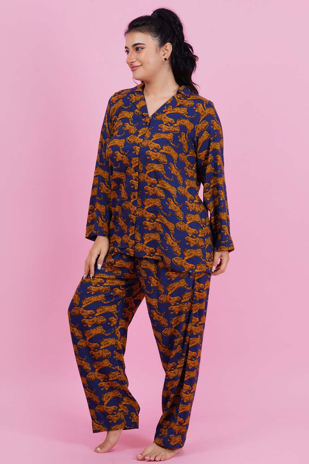 Lady Leopard Print Nightsuit Set