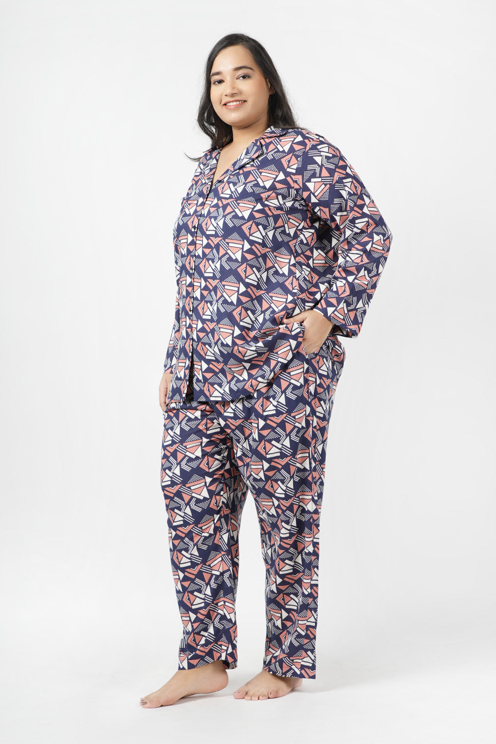 Abstract Print Night Suit Set