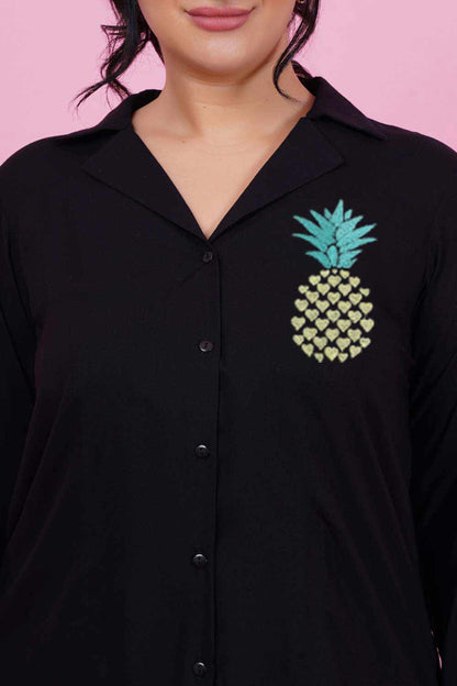 Pineapple Embroidered Night Suit Set