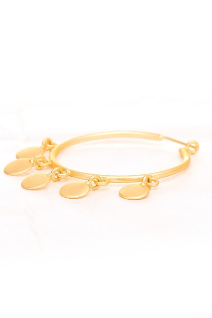 Gold Hoops with Small Coin Danglers