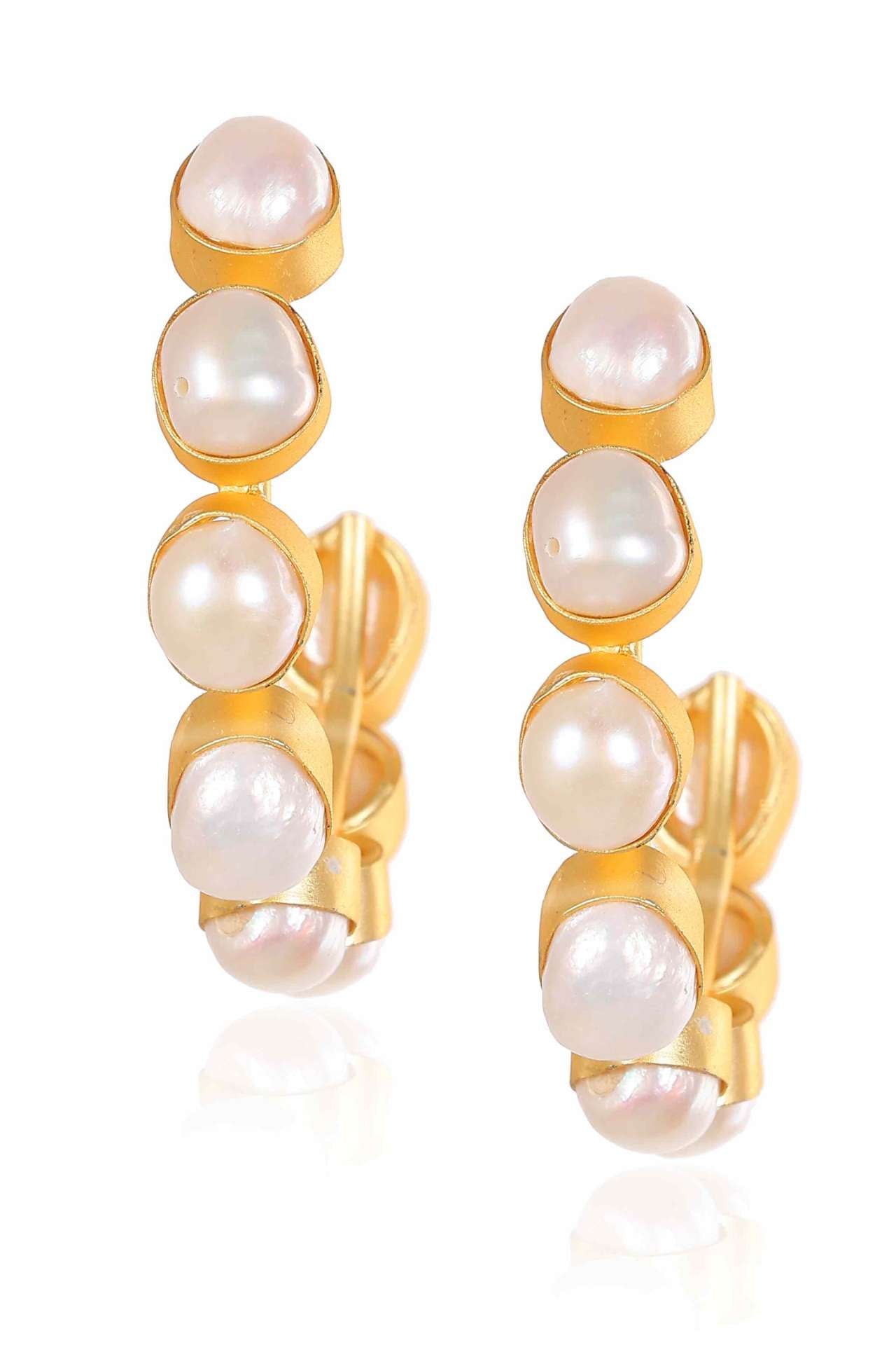 Baroque Pearl Hoop Earrings