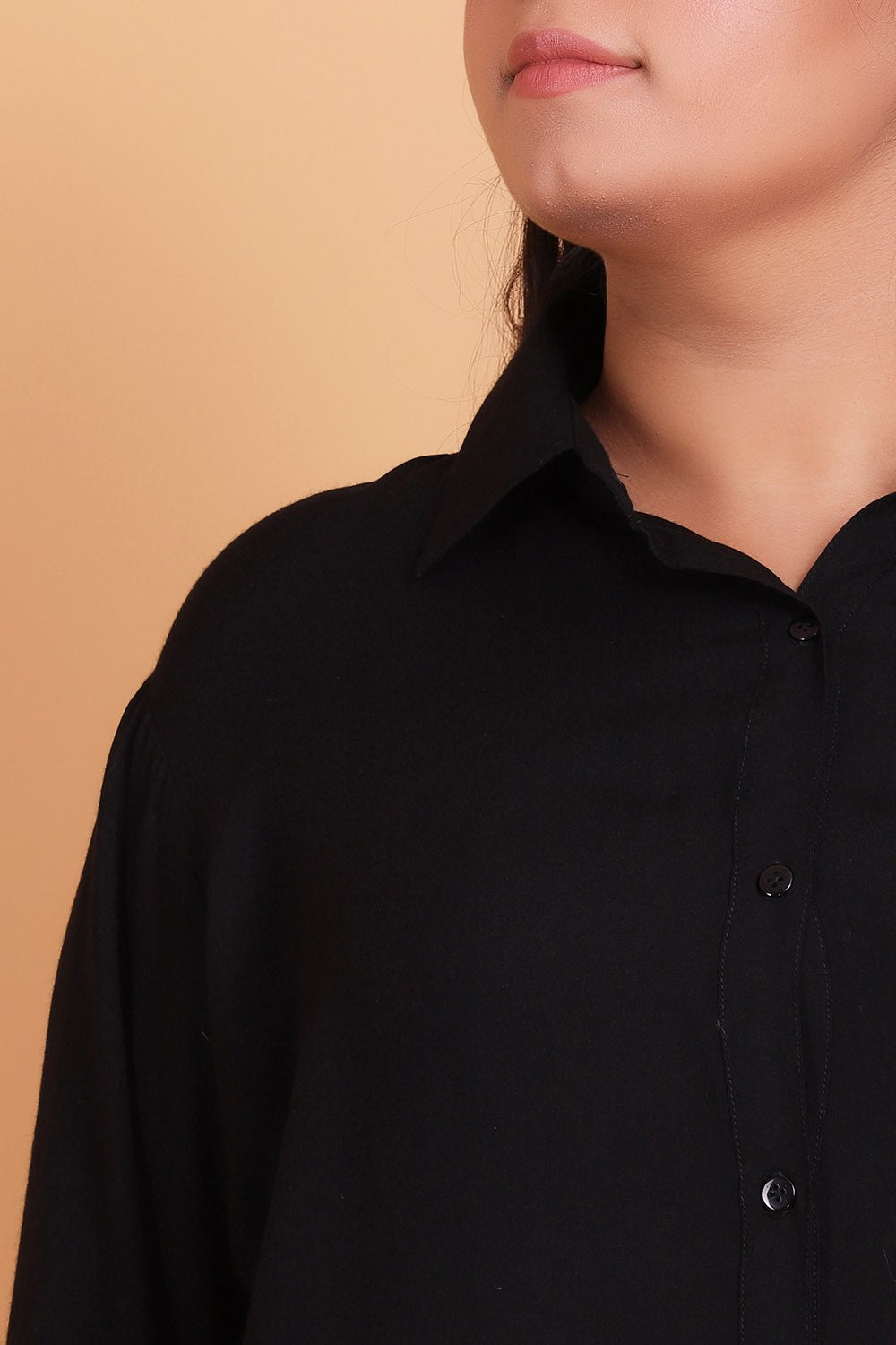 Black Embroidered Shirt for Women